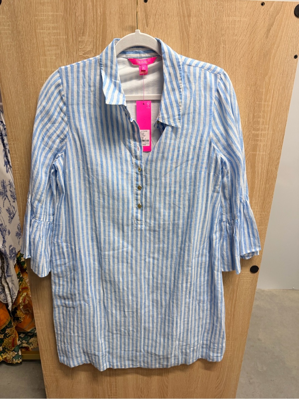 Lilly Pulitzer Light Blue & White Striped Tunic